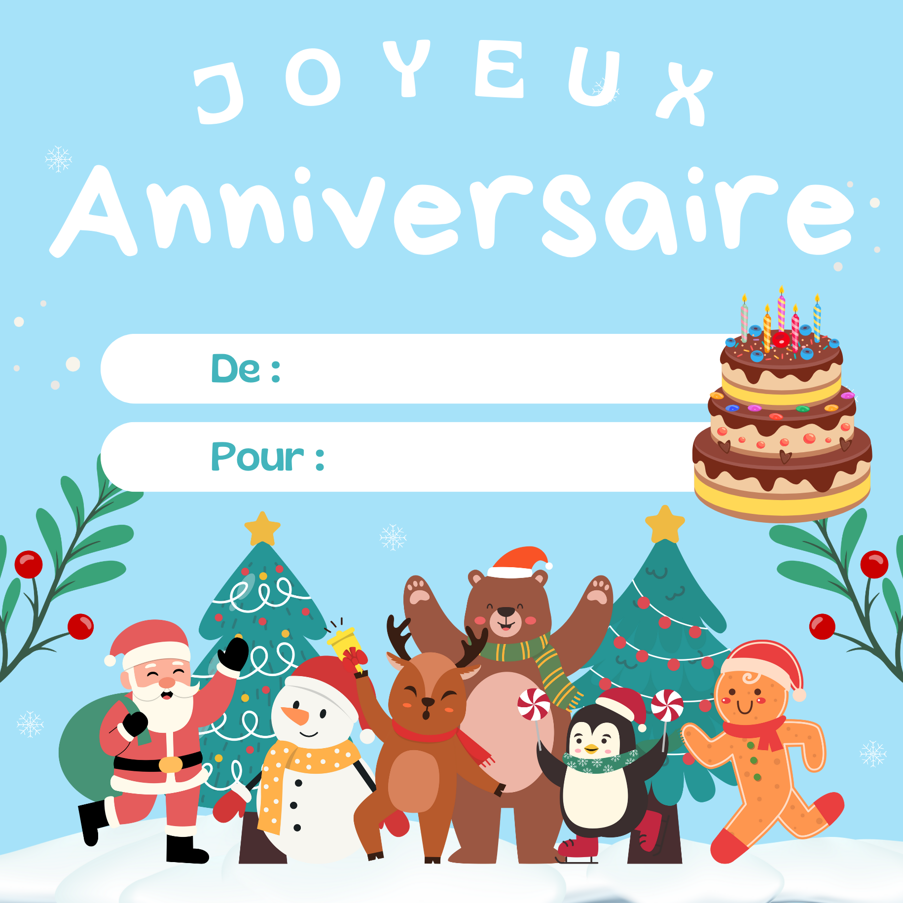 Carte d'anniversaire 2025 Lutins Farceurs pour enfant
