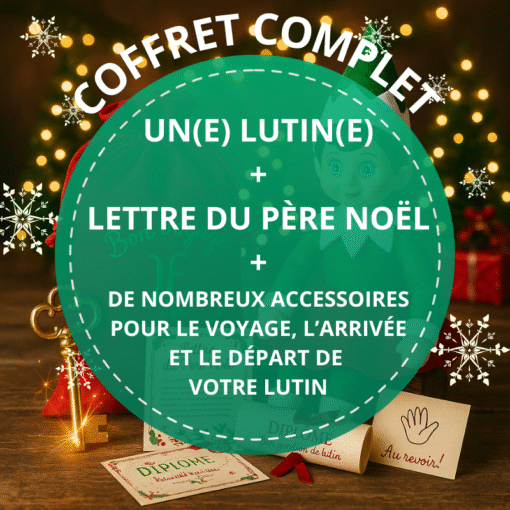 Coffret complet lutin farceur de noel, lettre du Père Noël et accessoires magiques de noel