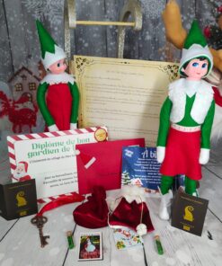 lutin et lutine de Noel - accessoires, voyage, lettre père Noël